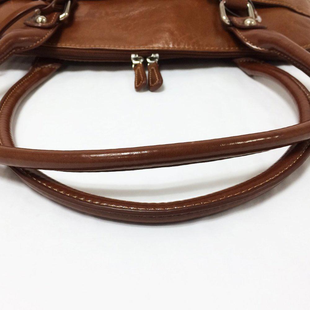 Giani Bernini Glazed Leather Tobacco Shoulder Bag