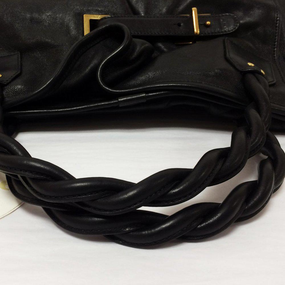 Chloe Amy Pleated Black Leather Tote