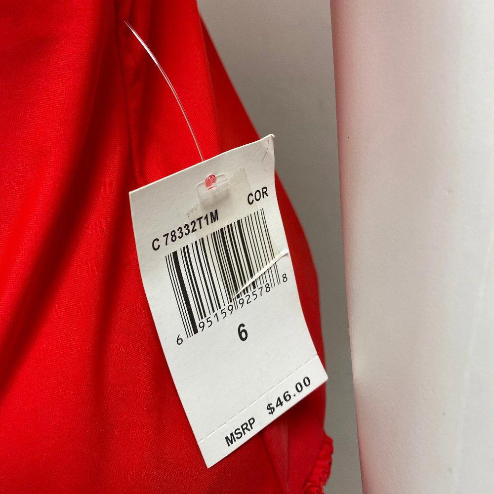 ABS by Allen Schwartz Red Tankini Swim Top