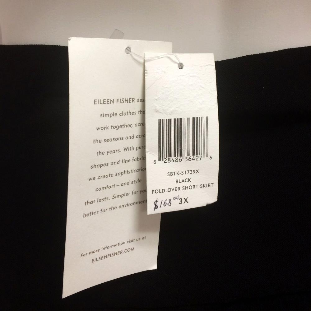 Eileen Fisher Black Fold Over Crepe Skirt