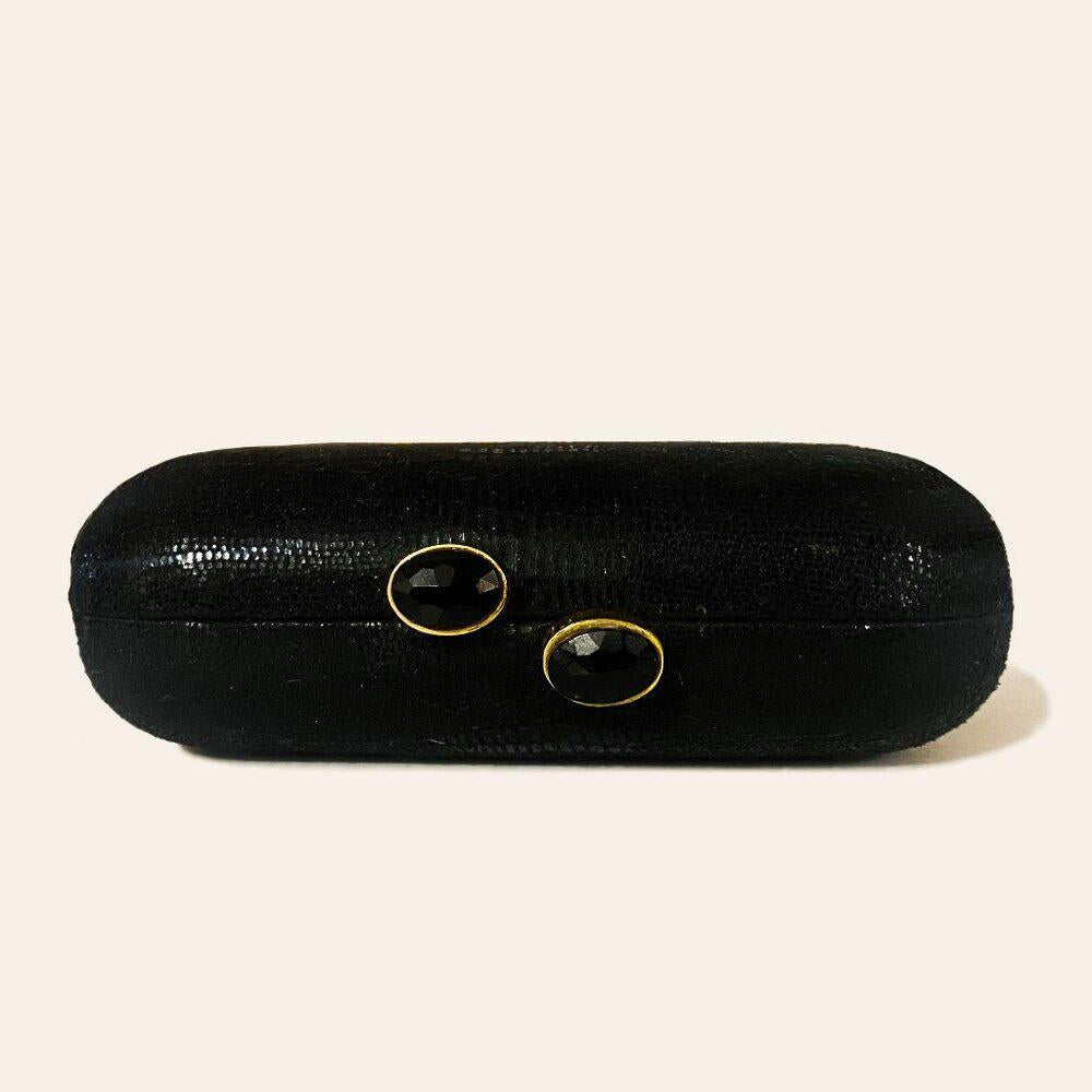 Kotur Burma Black Miniaudiere Convertible Clutch Bag