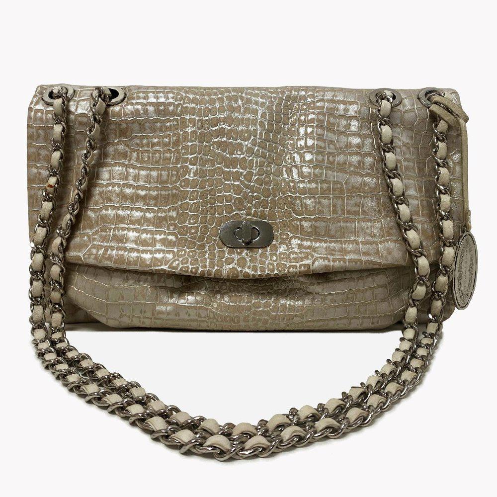 Elie Tahari Emory Silver Embossed Bag