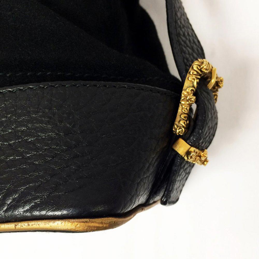 Dolce & Gabbana Black Embroidered Shoulder Bag
