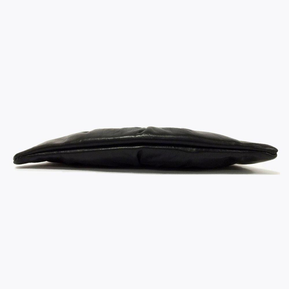 Lauren Merkin Eve Black Leather Clutch Bag