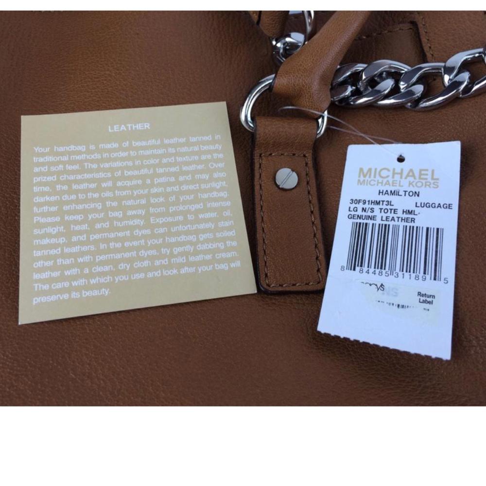 MICHAEL KORS Hamilton Large Brown Leather Satchel Bag