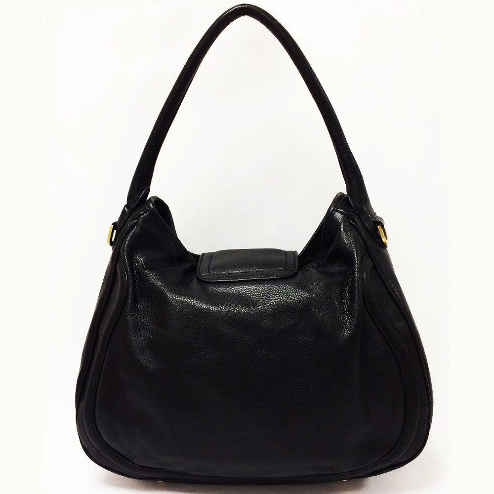 Tory Burch Edye Small Black Leather Hobo