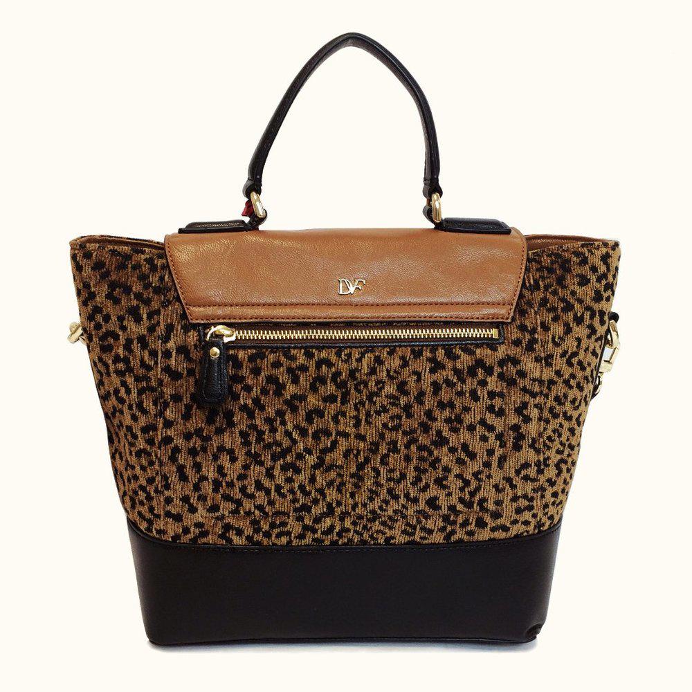 DVF 440 Leopard Top Handle Satchel