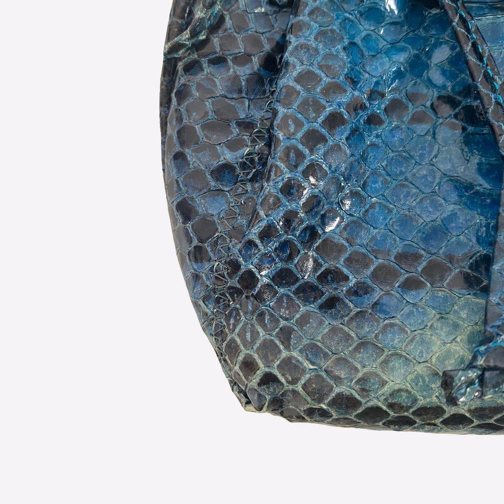 Carlos Falchi Blue Fatto Amano Butterfly Crossbody