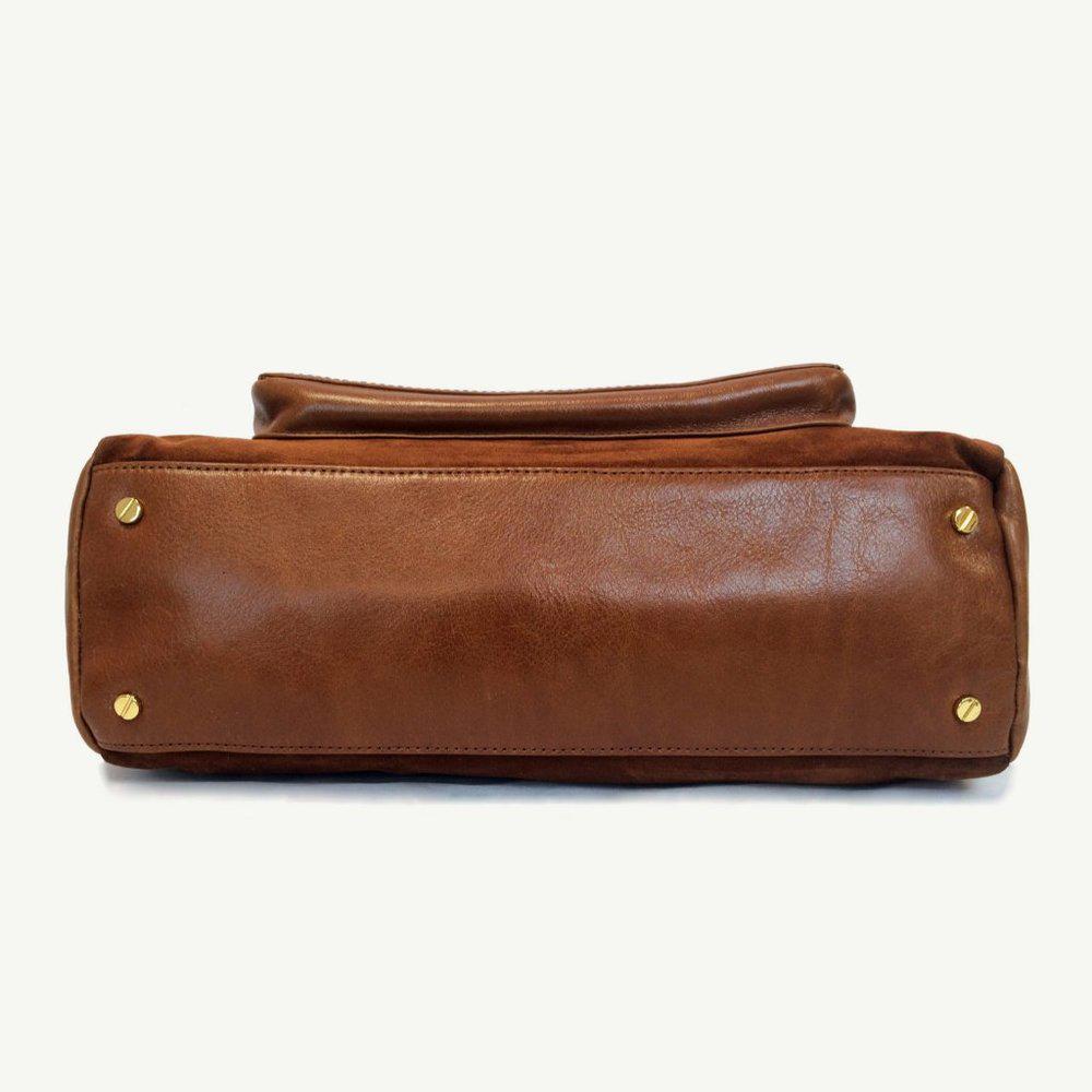 Tory Burch Mae Suede Leather Chestnut Satchel Bag