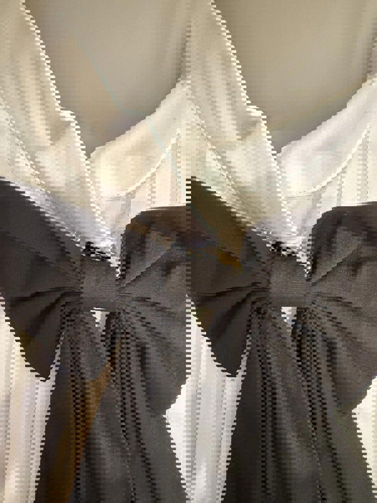 Goth Lolita Black And White Dress Cute With Bow Tiered With Ruffles Long Sleeve