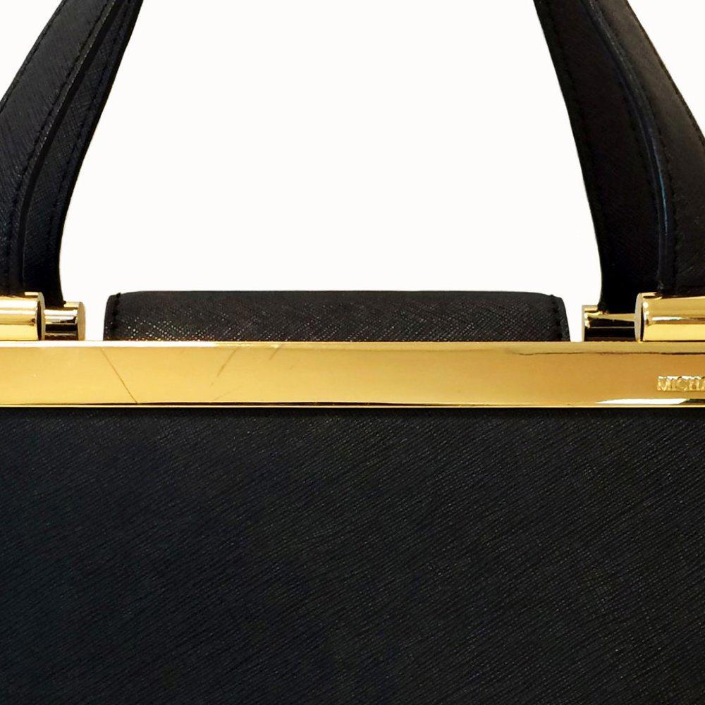Michael by Michael Kors Tilda Black Leather Satchel