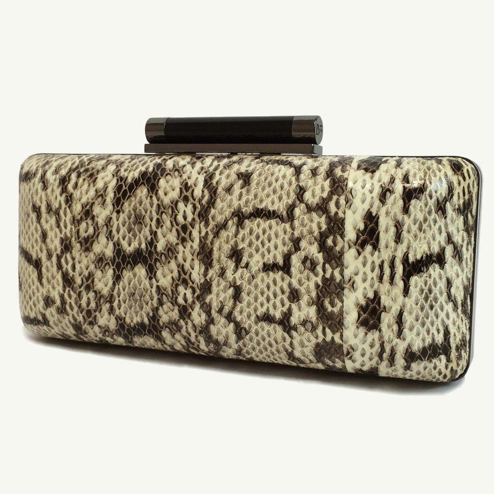DVF Tonda Miniaudiere Snakeskin Embossed Clutch