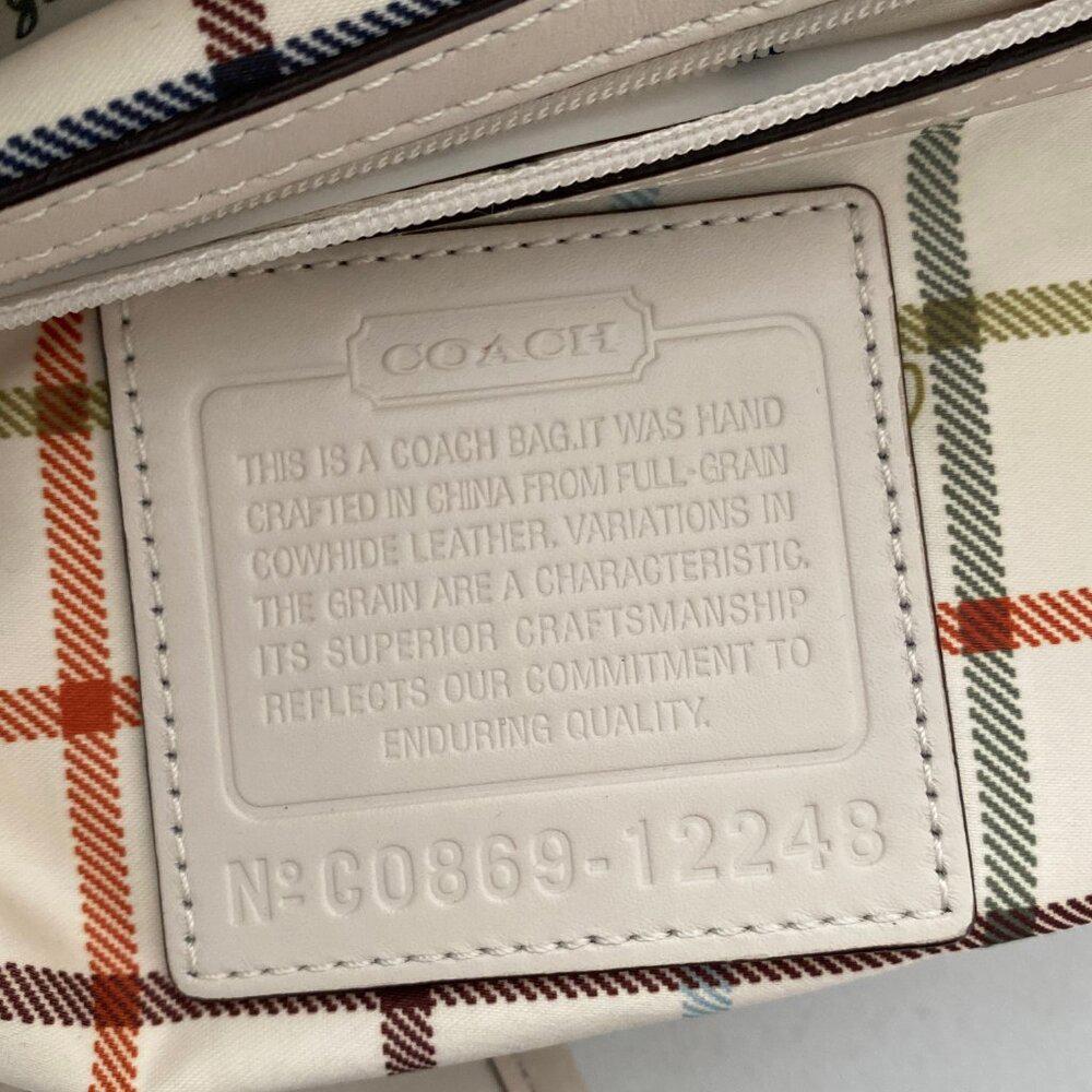 COACH 12248 Ergo Pleated Leather Ecru Ivory Shoulder Bag