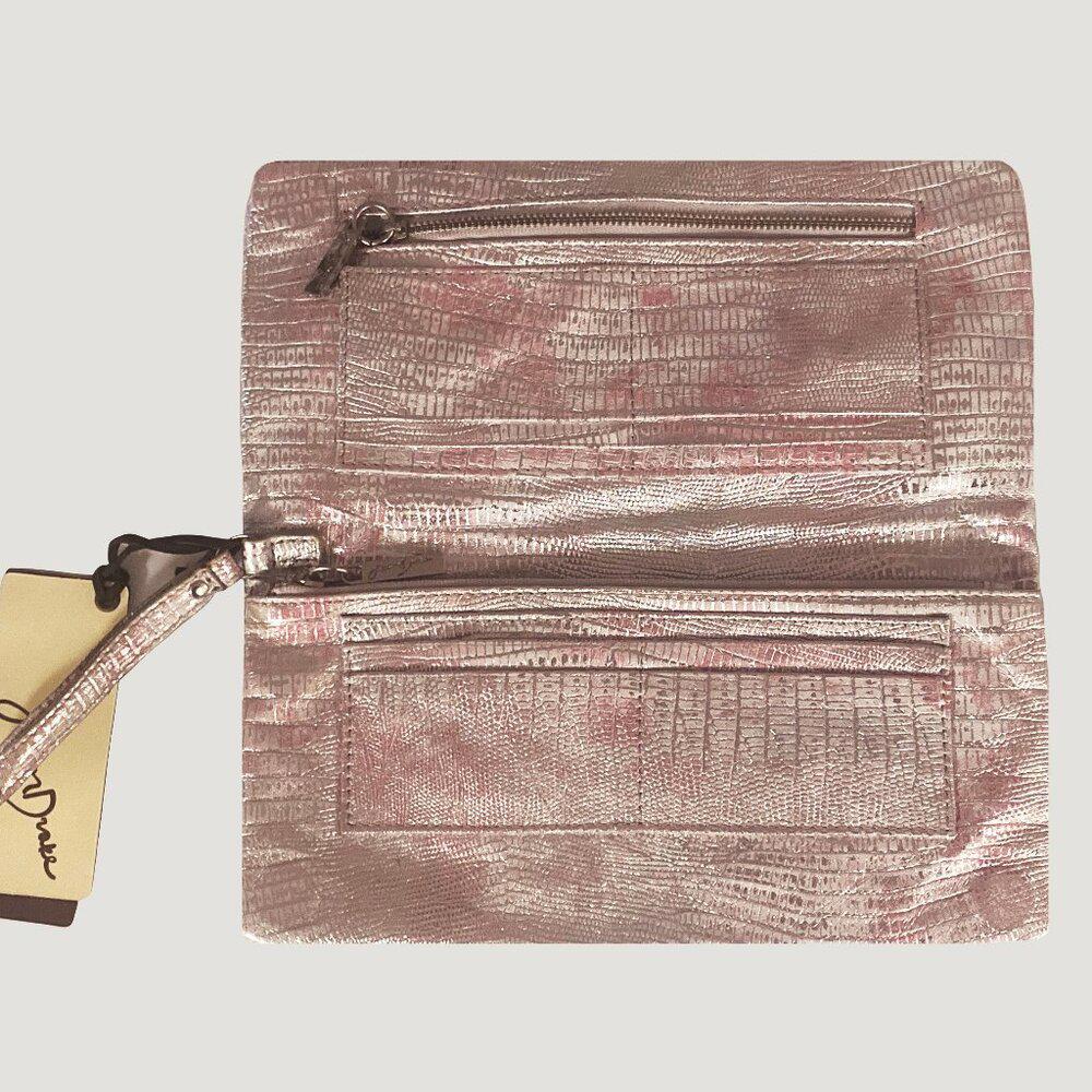 Junior Drake Wendy Embossed Silver Clutch Bag
