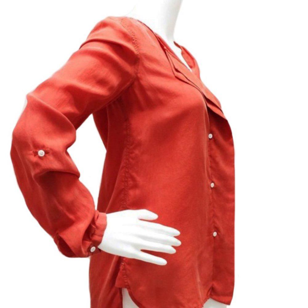 DKNY Bishop Sleeves Asymmetrical Shirt