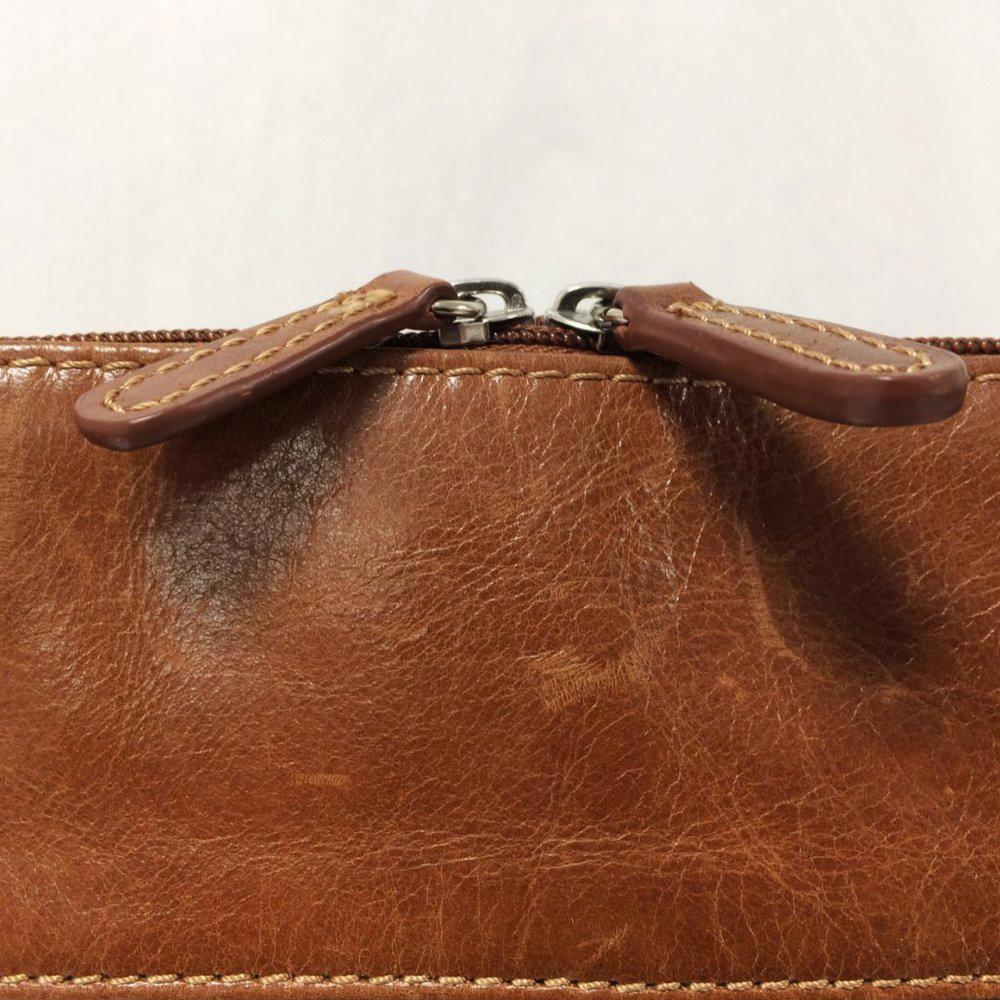 Giani Bernini Glazed Leather Tobacco Shoulder Bag