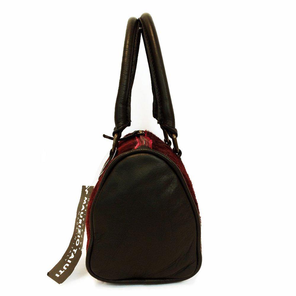 Maurizio Taiuti Red Calf Hair Satchel Bag