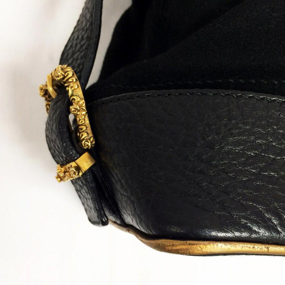 Dolce & Gabbana Black Embroidered Shoulder Bag