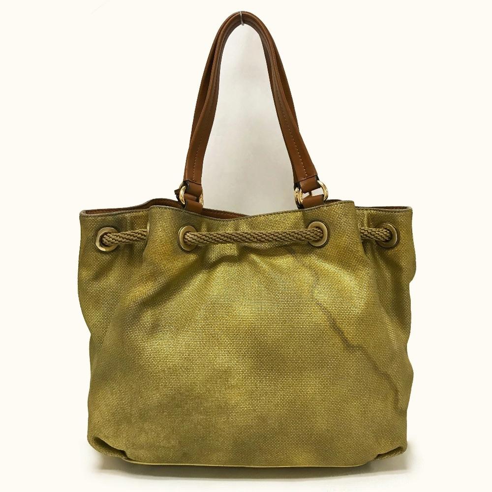 Michael by Michael Kors Marina Gold Canvas Bag
