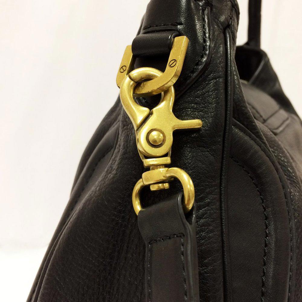 Tory Burch Edye Small Black Leather Hobo