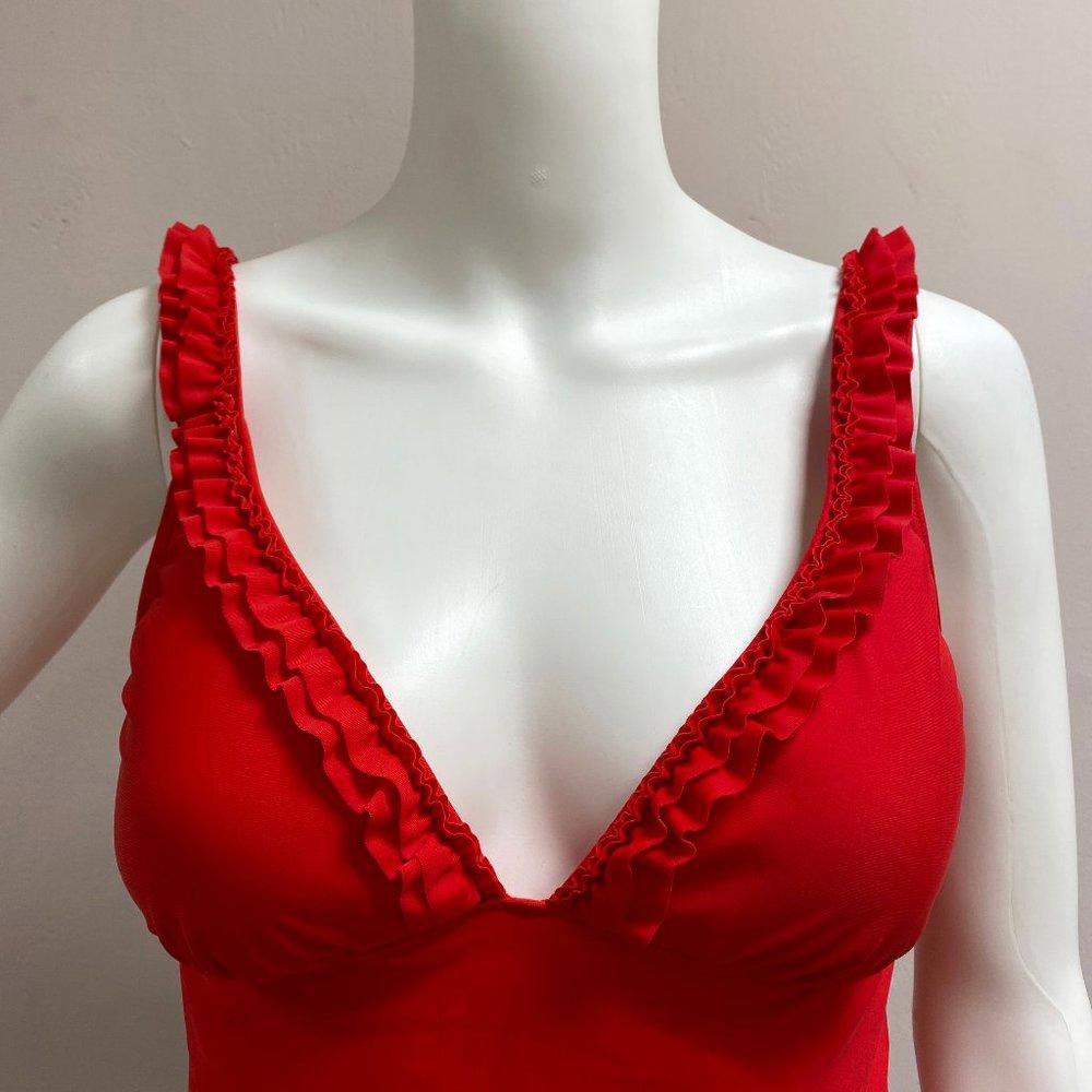 ABS by Allen Schwartz Red Tankini Swim Top