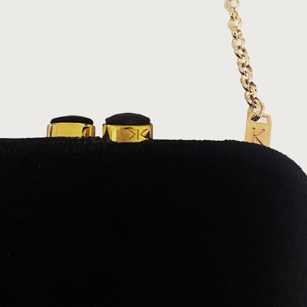 Kotur Burma Black Miniaudiere Convertible Clutch Bag
