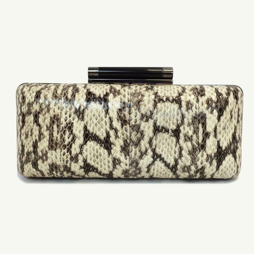 DVF Tonda Miniaudiere Snakeskin Embossed Clutch