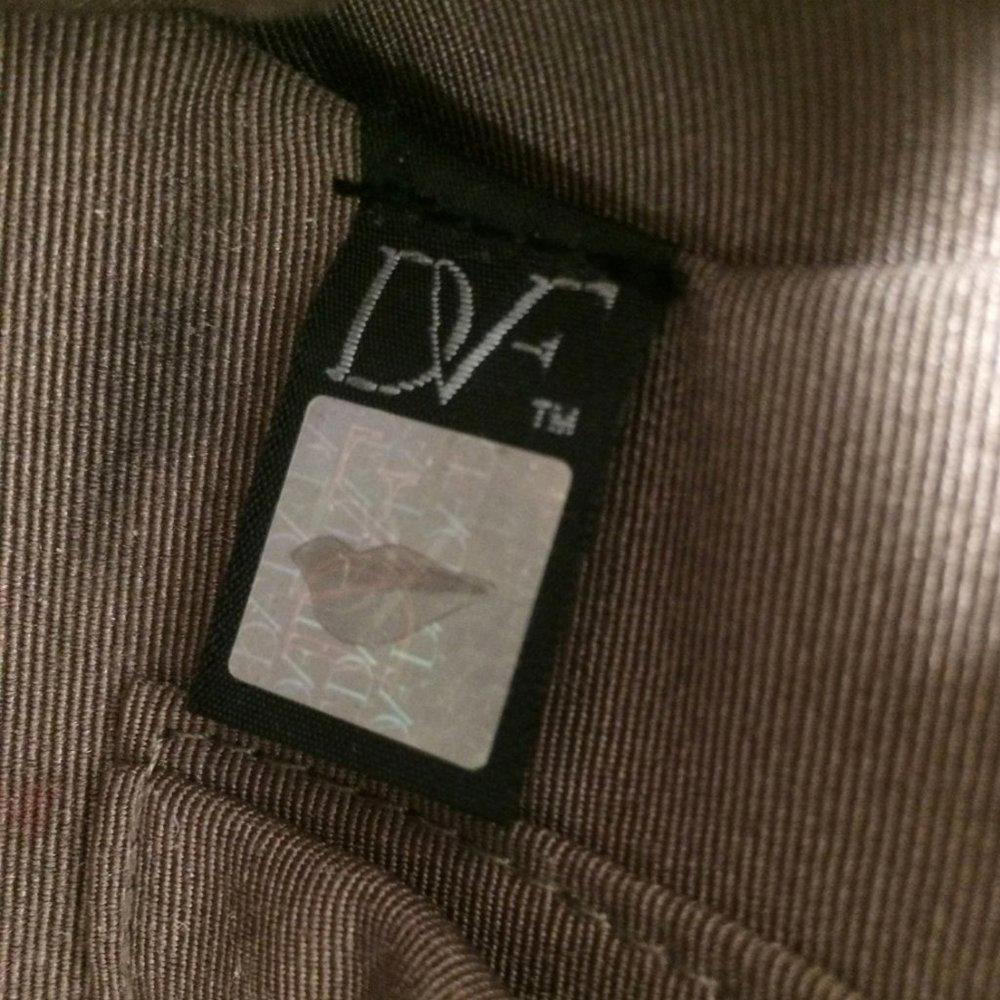 DVF Sutra Gold Metallic Miniaudiere Canvas Clutch