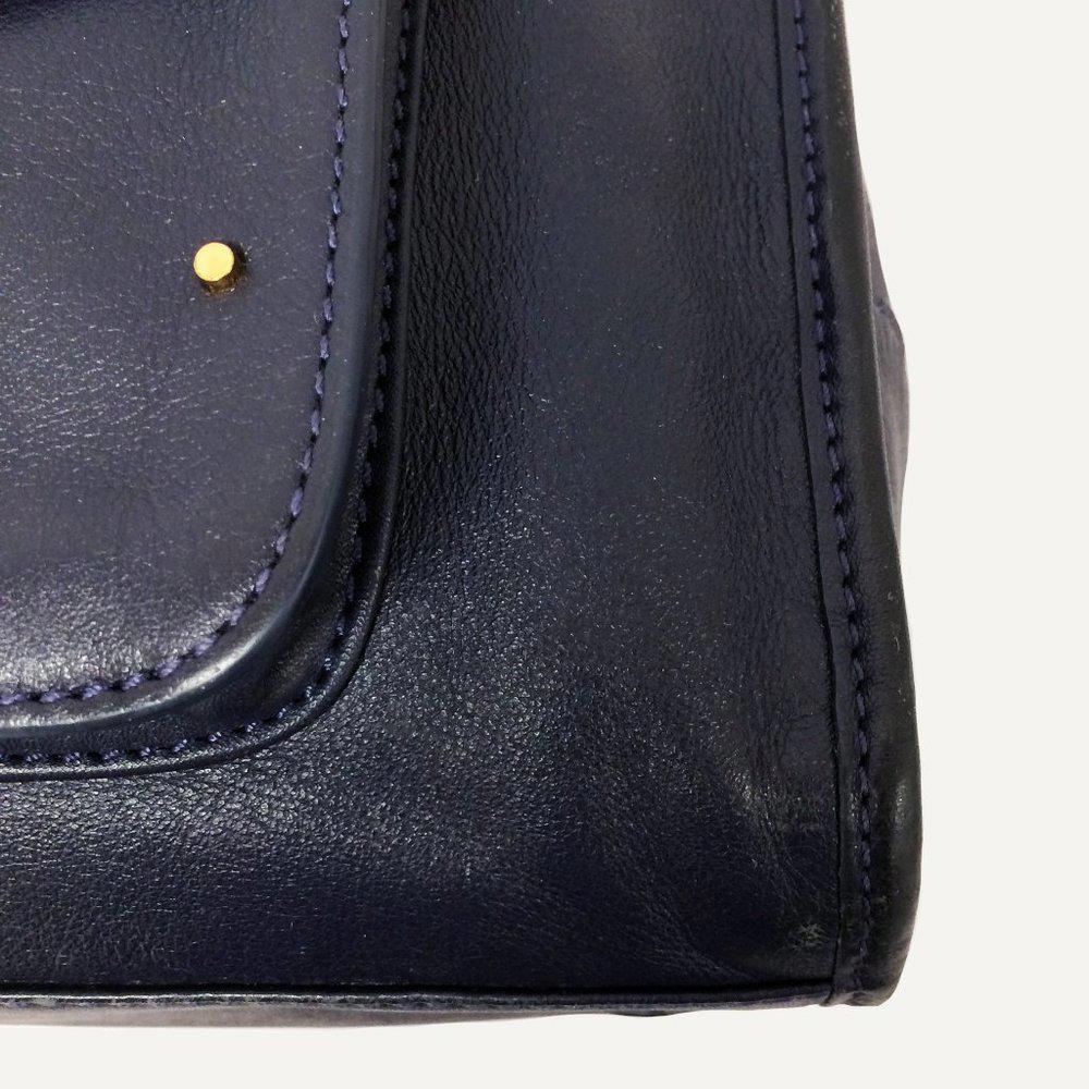 Tory Burch Priscilla Navy Blue Leather Bag