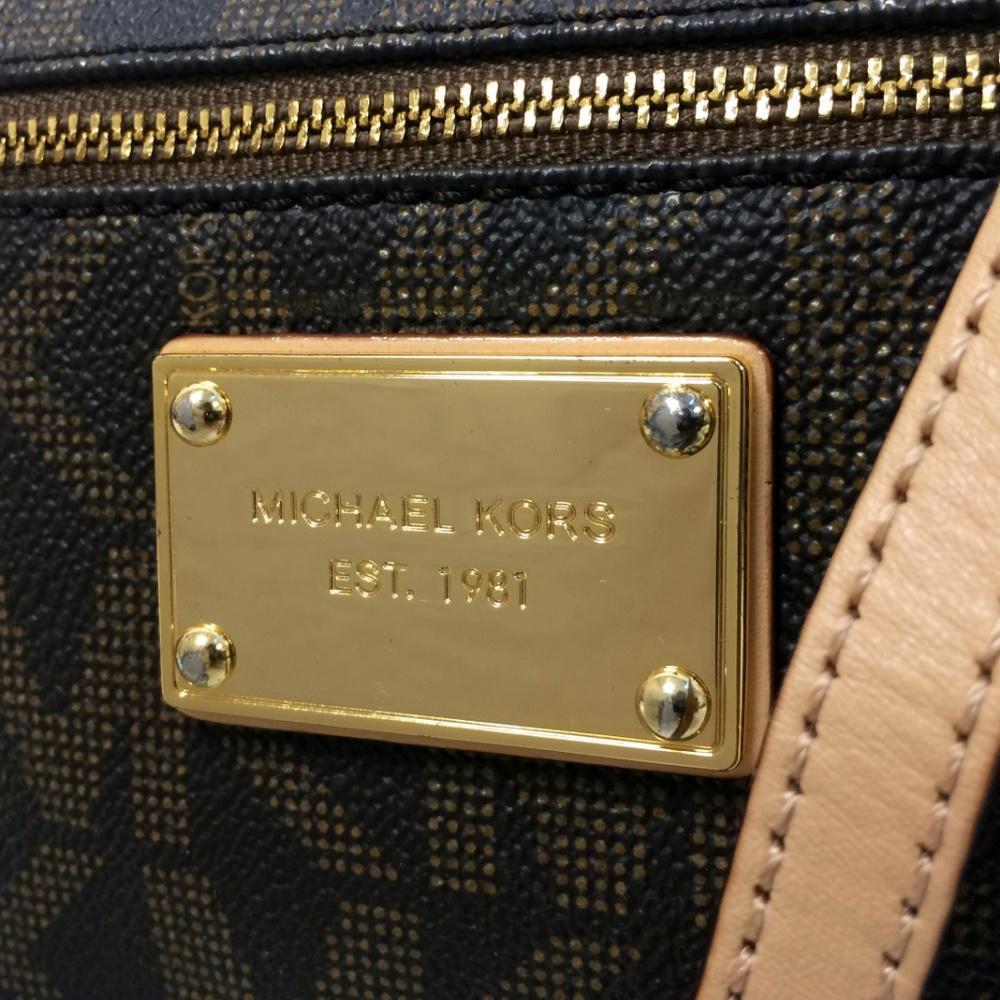 Michael by Michael Kors PVC Brown Monogram Wristlet