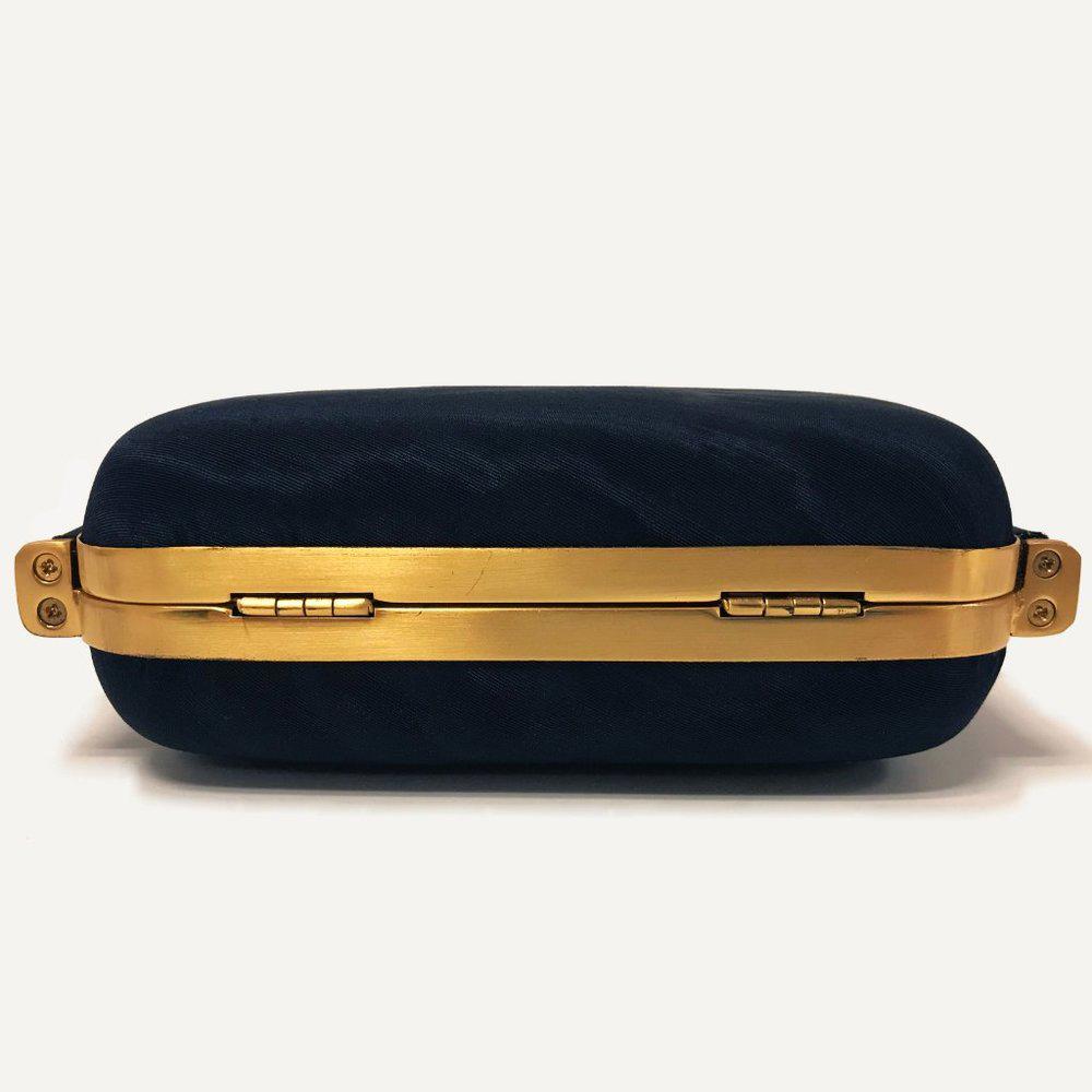 DVF Coryn Moire Navy Blue Nylon Clutch
