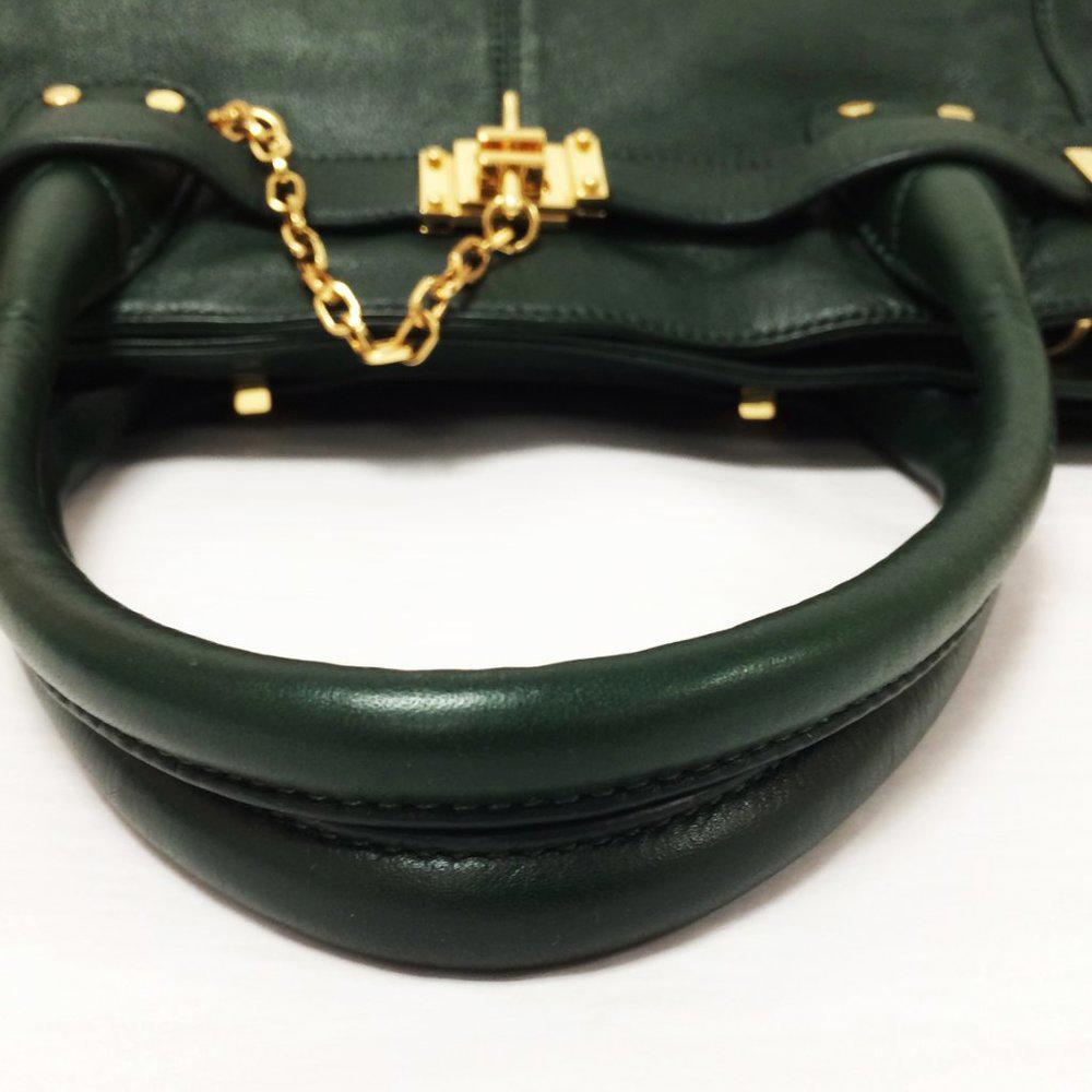Rachel Zoe Deux Emerald Leather Tote