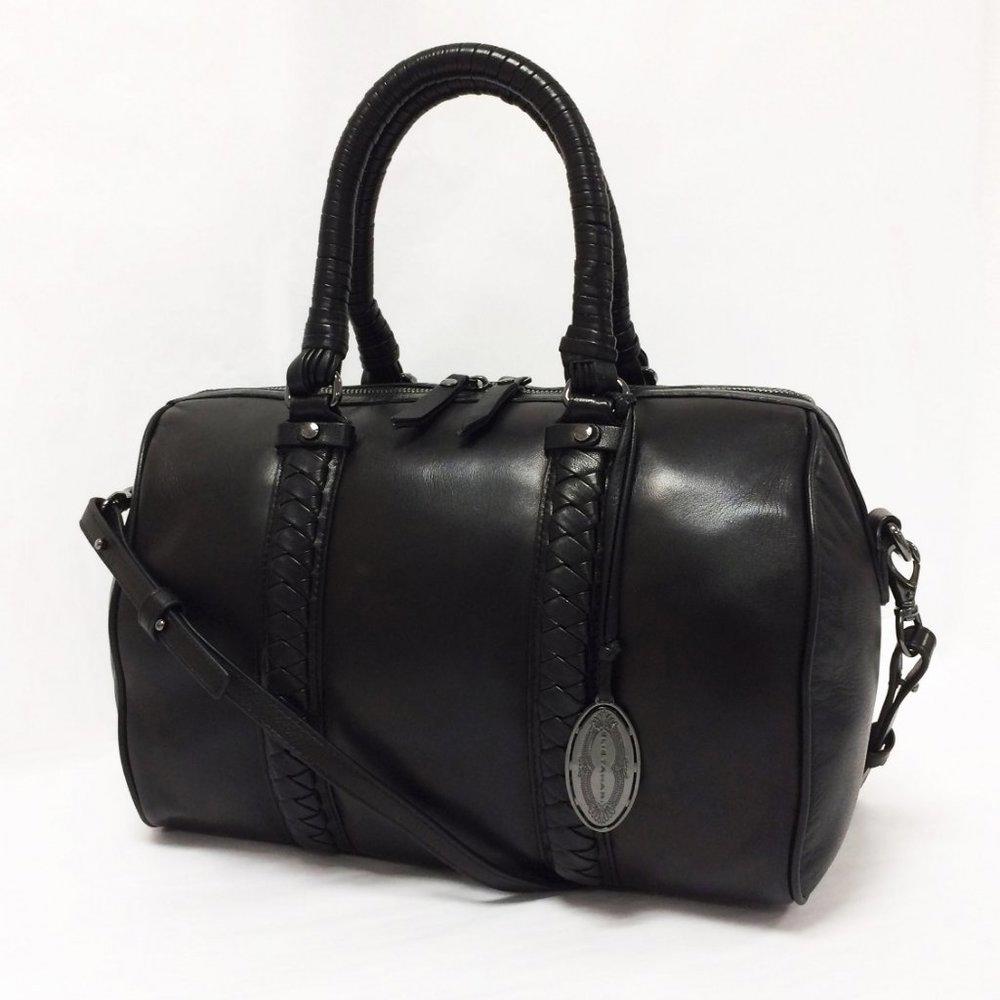 Elie Tahari Natalie Black Leather Satchel