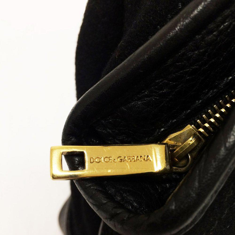 Dolce & Gabbana Black Embroidered Shoulder Bag