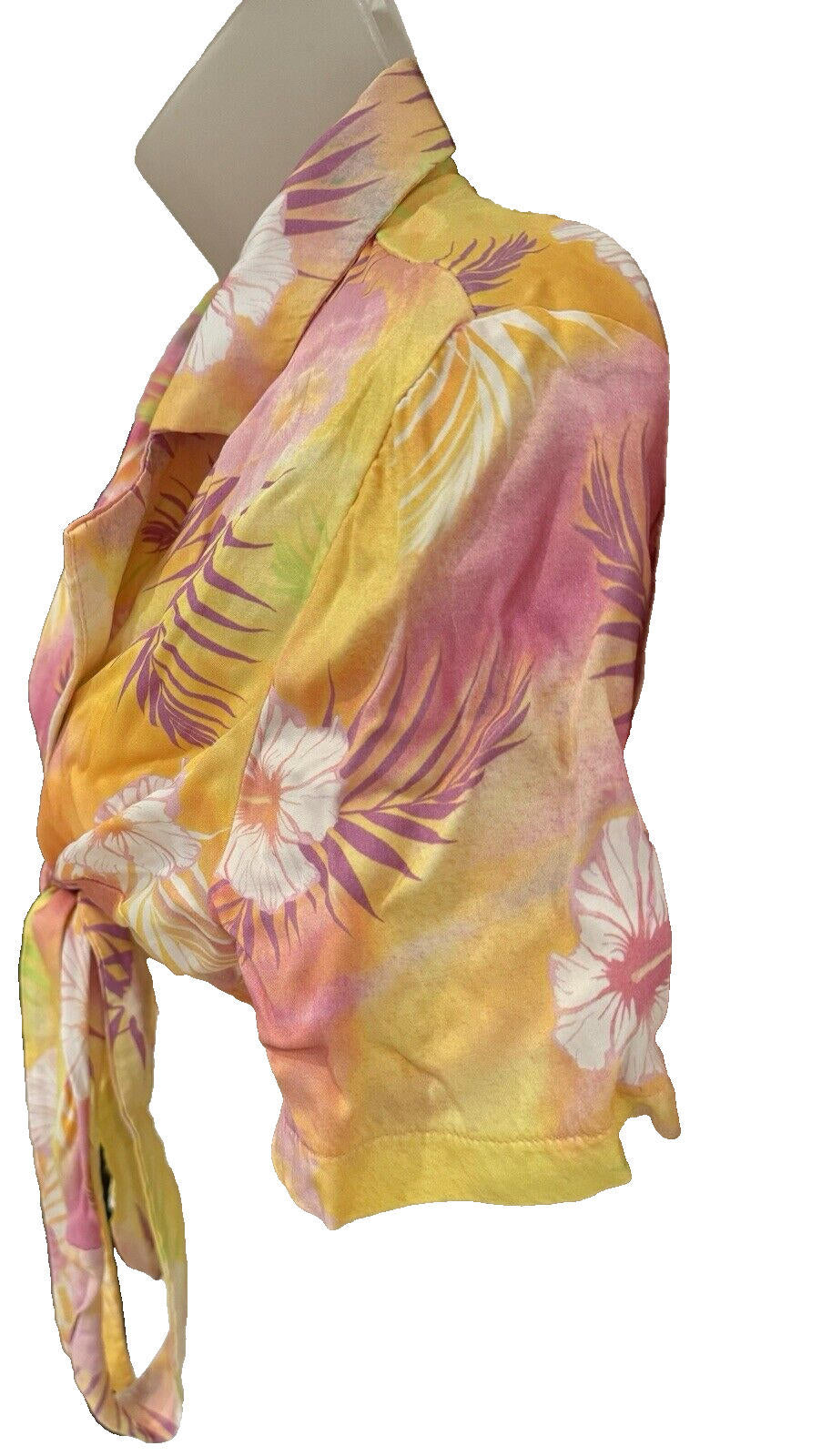 Koton Cropped Hawaiian Shirt Teens Girls Size 8 UK With Straps To Tie In Front