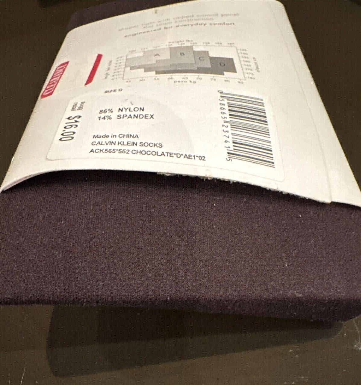 Calvin Klein Ultra Fit Microfiber Jersey Shaper Tights Size D Chocolate Opaque