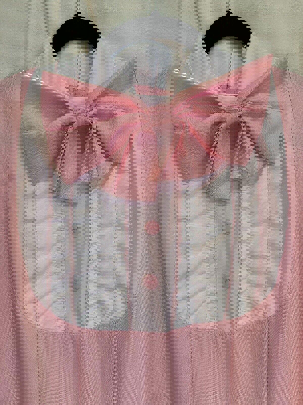 Pink Cute Coquette Dress Maid Medium Teens Puff Sleeve Lolita Size M