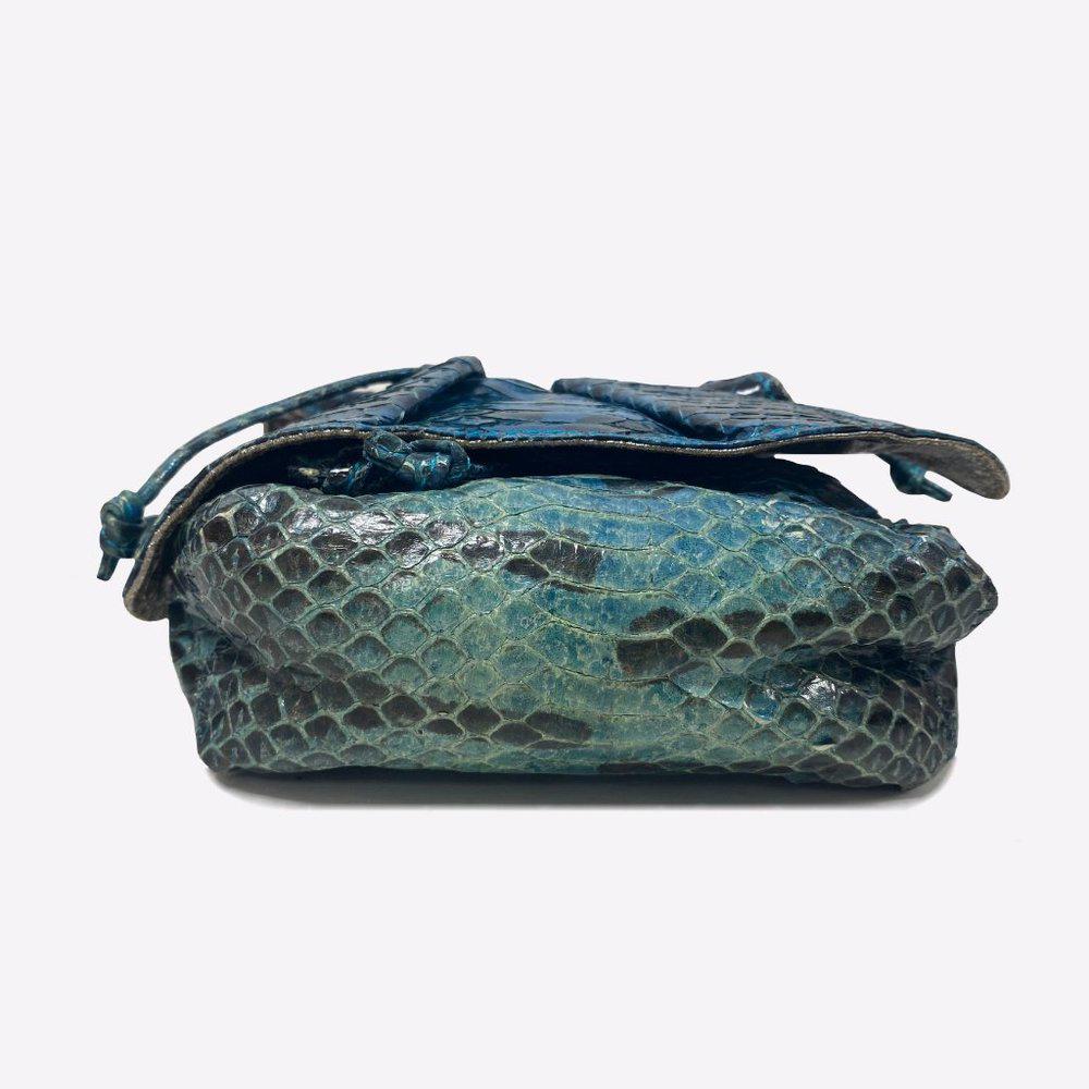 Carlos Falchi Blue Fatto Amano Butterfly Crossbody