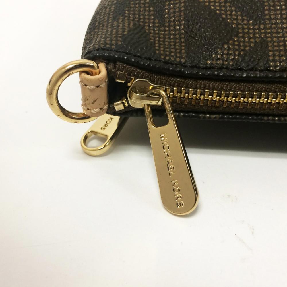 Michael by Michael Kors PVC Brown Monogram Wristlet