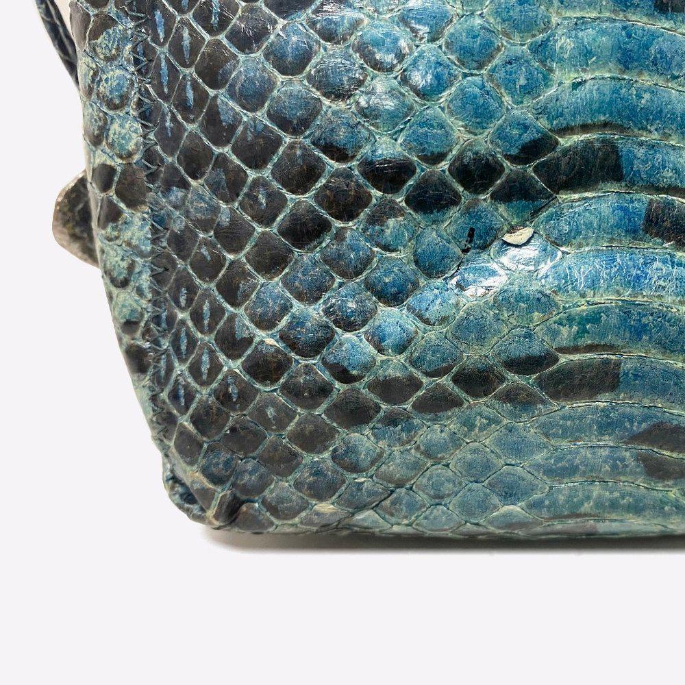 Carlos Falchi Blue Fatto Amano Butterfly Crossbody