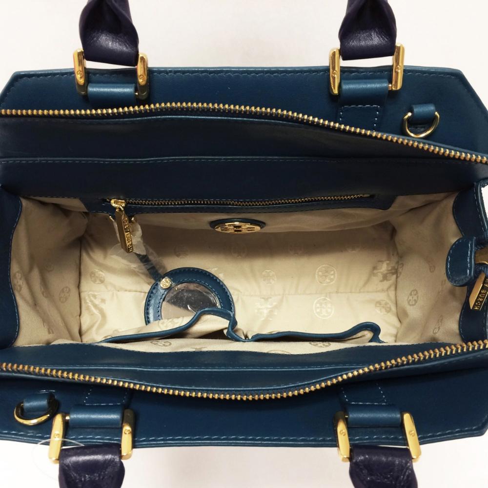 Tory Burch Penelope Teal Leather Satchel Bag