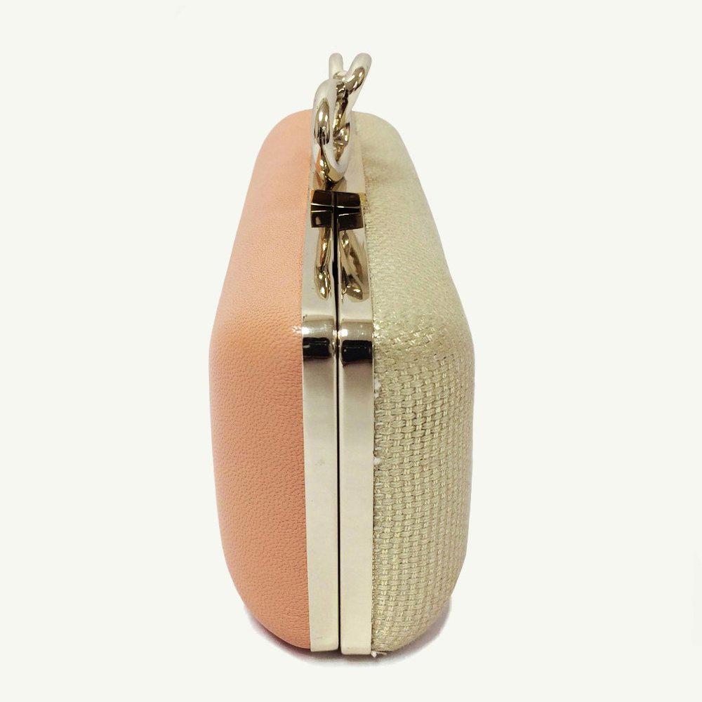 DVF Sutra Gold Metallic Miniaudiere Canvas Clutch