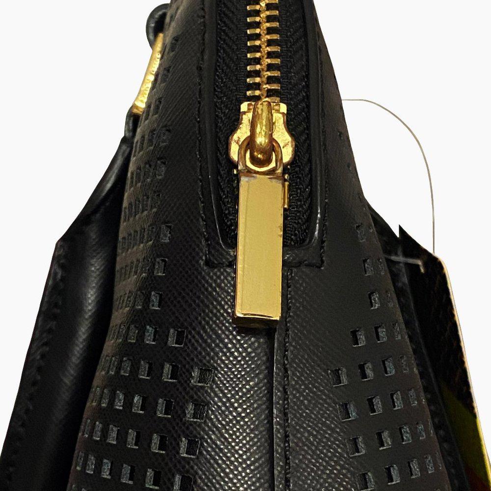 Tory Burch Robinson Perforated Black Dome Satchel