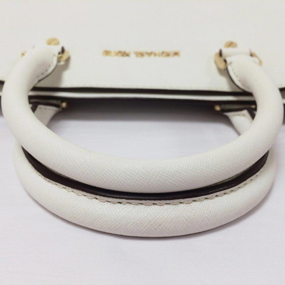 Michael by Michael kors Selma Optic White Leather Satchel