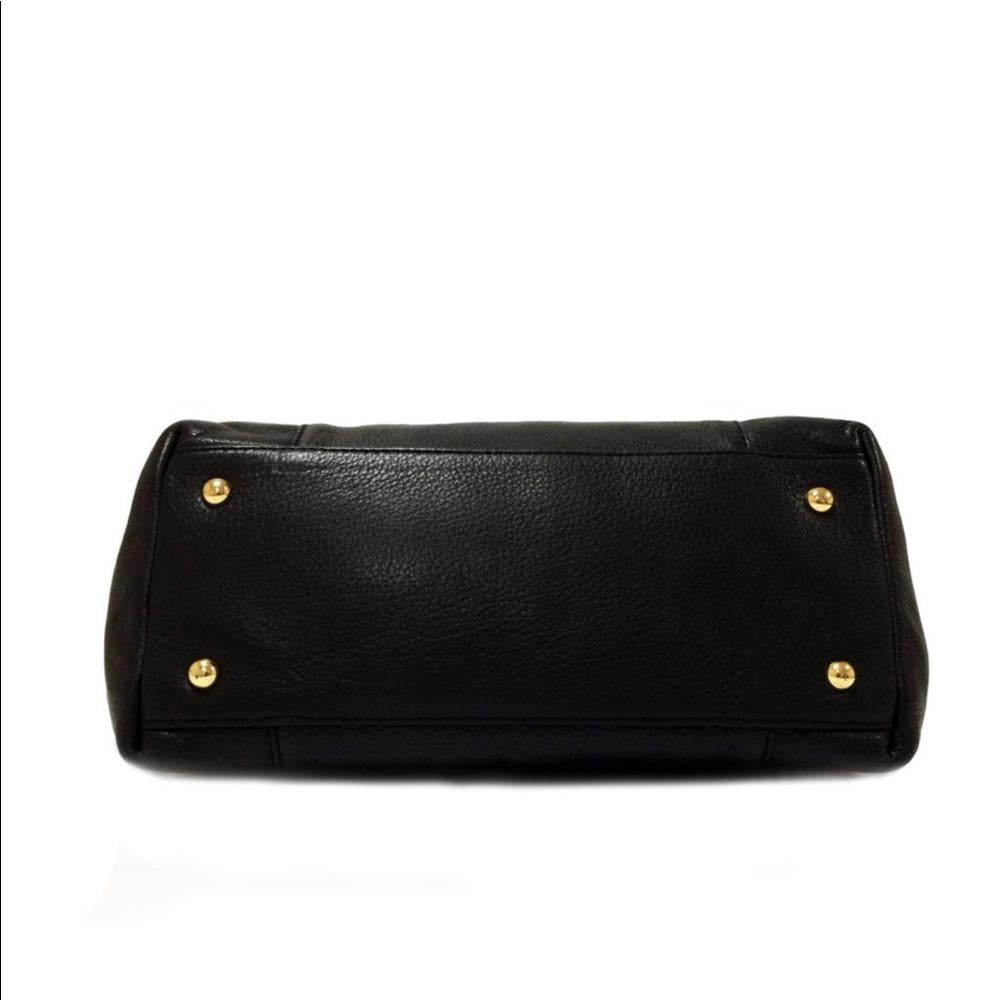 MICHAEL KORS Jet Set Top Zip Black Leather Bag