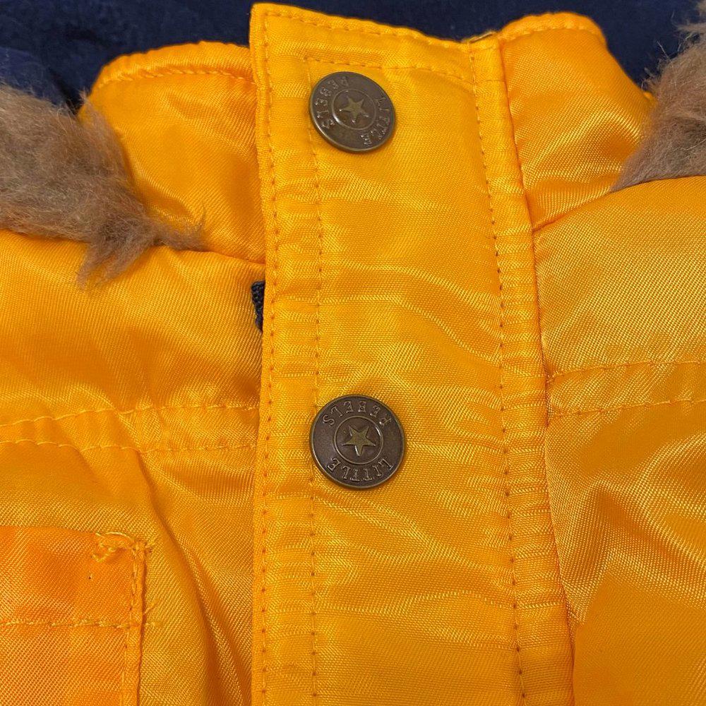 Little Rebels Gold Hooded Kids Puffer Coat Unisex 24M