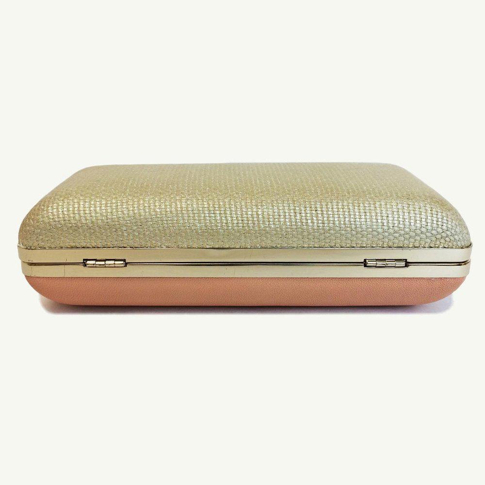 DVF Sutra Gold Metallic Miniaudiere Canvas Clutch