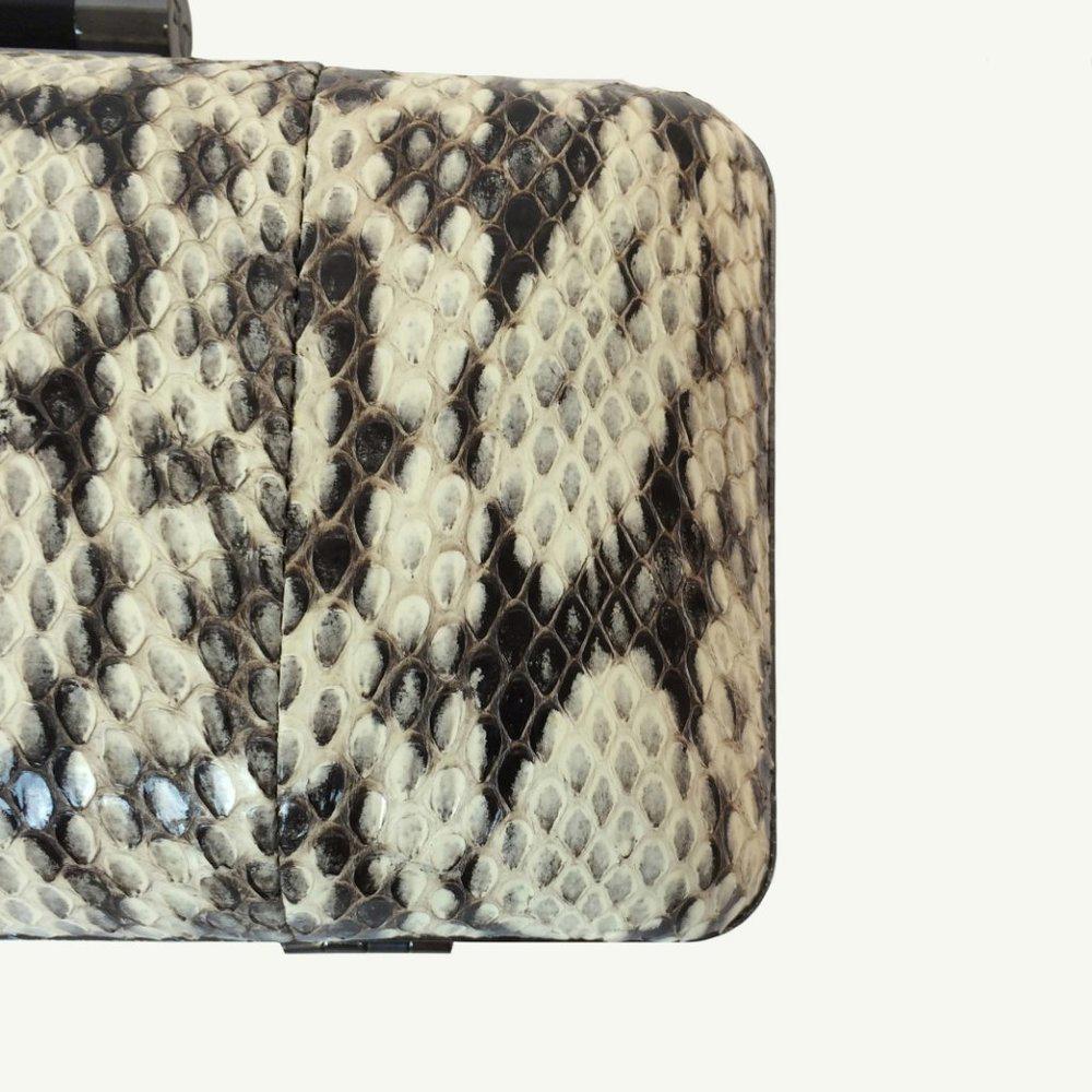 DVF Tonda Miniaudiere Snakeskin Embossed Clutch