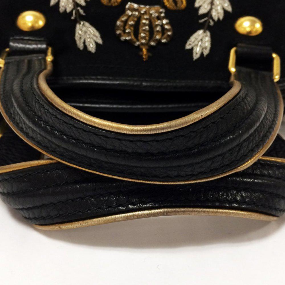 Dolce & Gabbana Black Embroidered Shoulder Bag