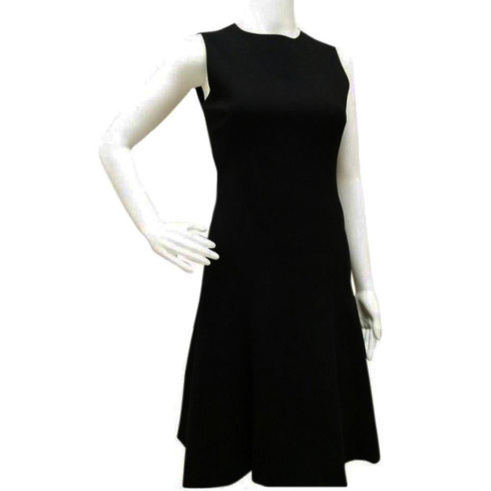 Akris Punto Black A Line Sleeveless Dress Size 4